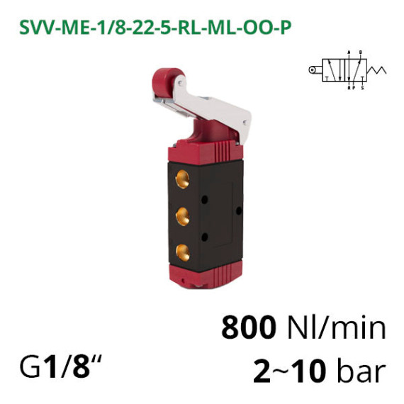 Pneumatic distributors 5/2 Aircomp with various mechanical and manual controls