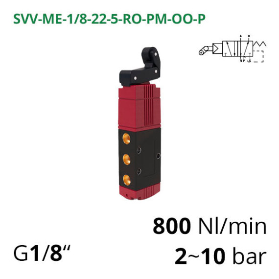 Pneumatic distributors 5/2 Aircomp with various mechanical and manual controls