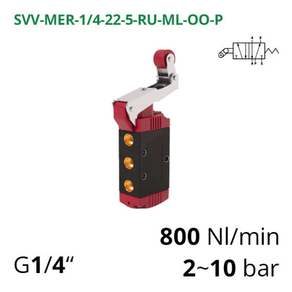 Pneumatic distributors 5/2 Aircomp with various mechanical and manual controls