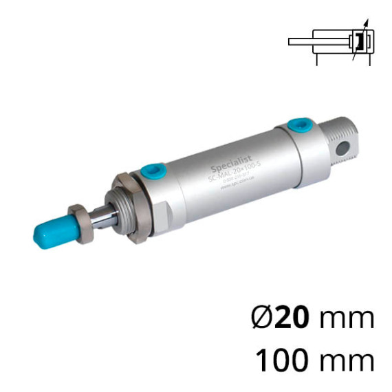 Round pneumatic cylinder of the SC-MAL series