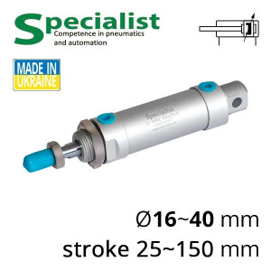 Round pneumatic cylinder of the SC-MAL series