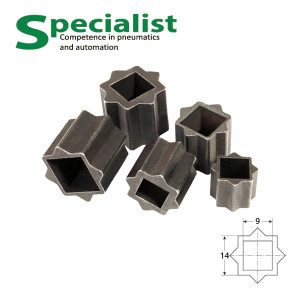 Adapter square 14x9 mm for pneumatic drive