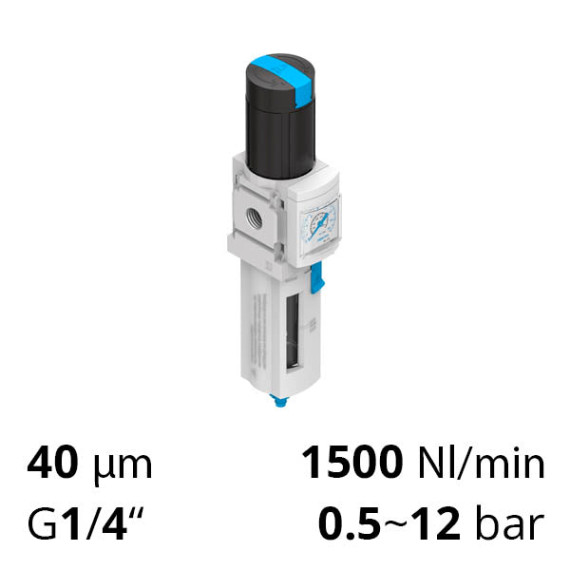 Festo air filter-regulator with built-in cylinder lock and pressure gauge