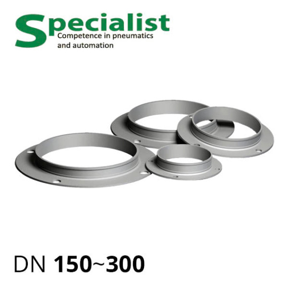 Flange for mounting sleeves on valves for bulk products SCBF-BV2