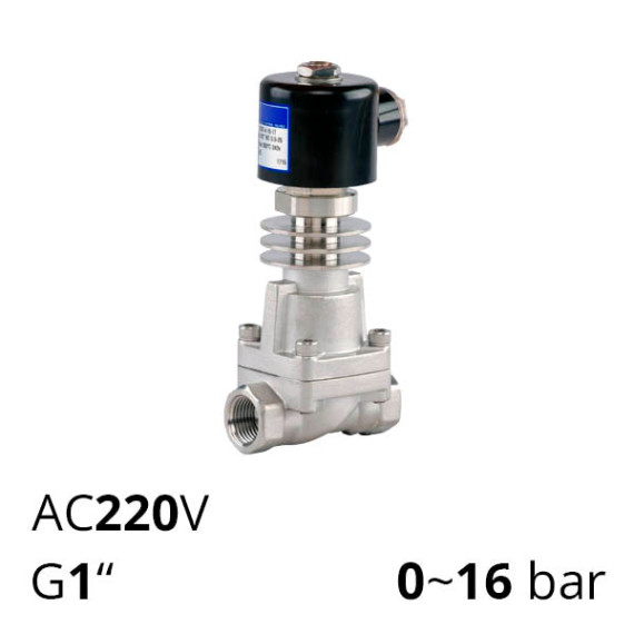 Solenoid valve for superheated and saturated steam, thread G 1″ (inch) SV-SH-ES-22NC-25