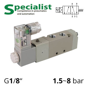 Pneumatic distributors 4V110-06 5/2 with one-way electric control