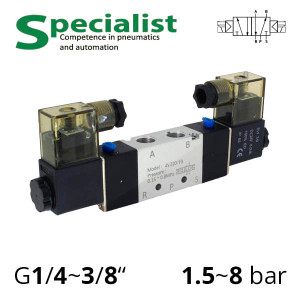 Pneumatic distributors 4V320-08 (10) 5/2 with bilateral electric control