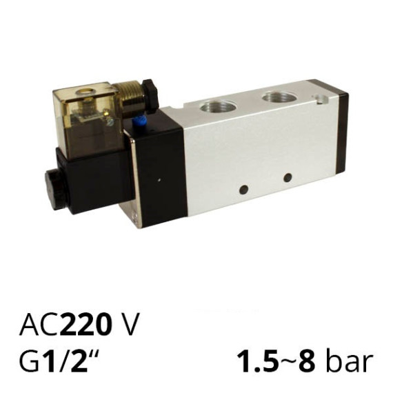 Pneumatic distributor 4V410-15 5/2 with one-way electropneumatic control