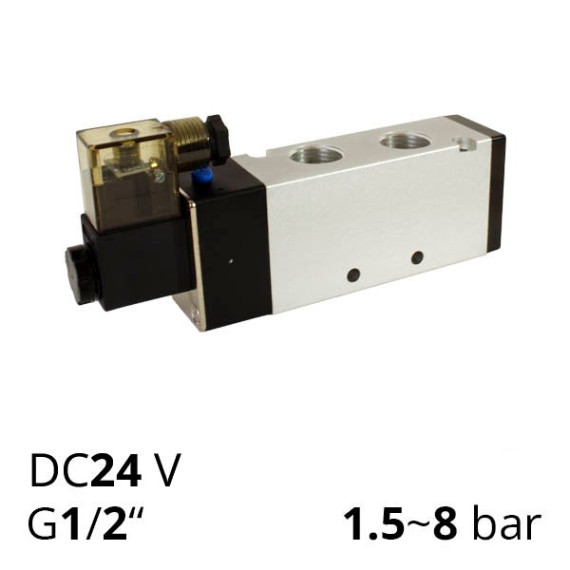 Pneumatic distributor 4V410-15 5/2 with one-way electropneumatic control