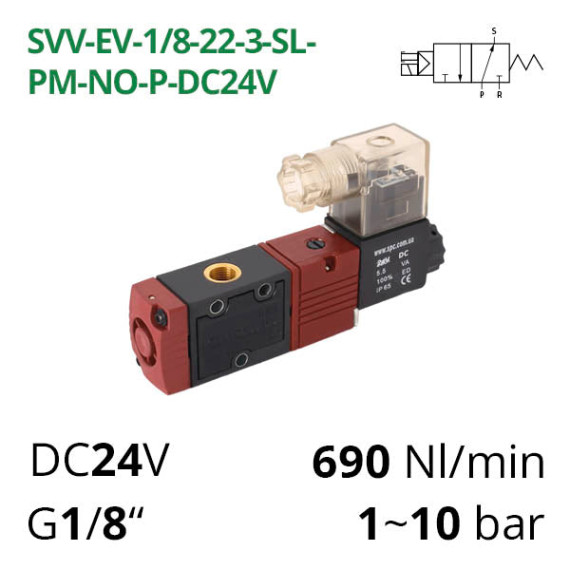 Pneumatic distributor 3/2 AIRCOMP with 1 coil