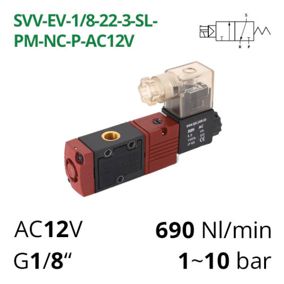 Pneumatic distributor 3/2 AIRCOMP with 1 coil