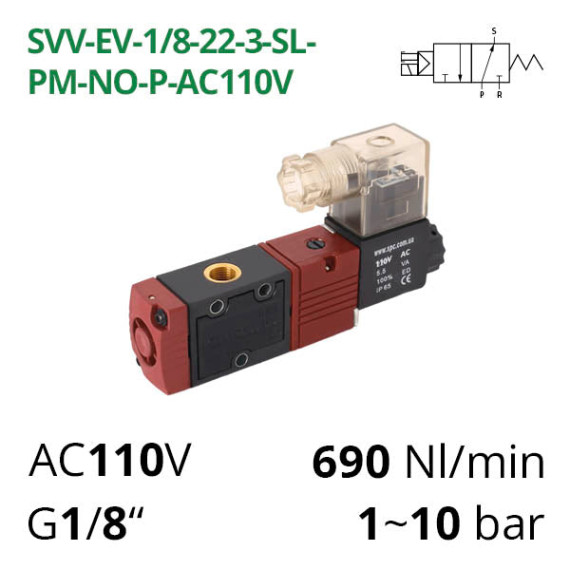 Pneumatic distributor 3/2 AIRCOMP with 1 coil
