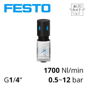 Pressure regulator with pressure gauge Festo MS4-LR-1/4-D7-AS