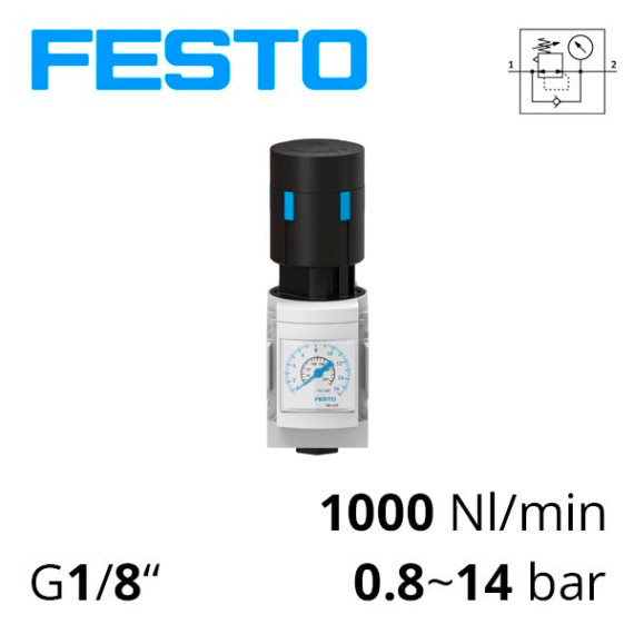 Pressure regulator with pressure gauge Festo MS4-LR-1/8-D7-AS