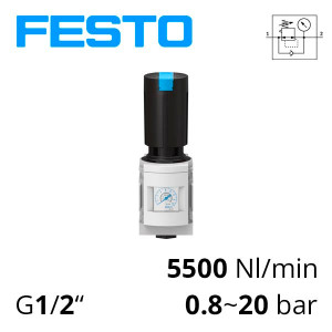 Pressure regulator with pressure gauge Festo MS6-LR-1/2-D7-AS