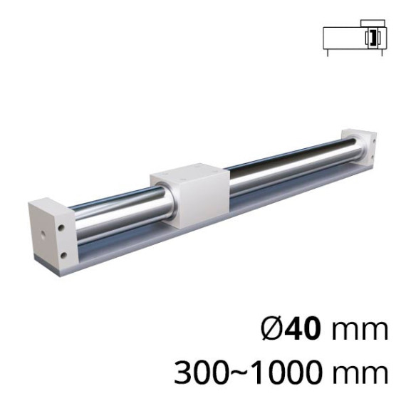 Rodless pneumatic cylinder magnetic with guide SC-CG2
