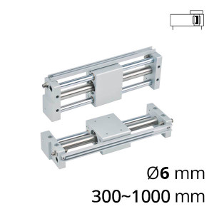 Rodless pneumatic cylinder magnetic with 2 guides of the SC-CG3 series