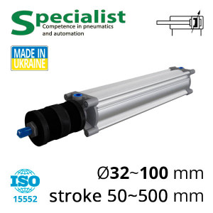 Pneumatic cylinders with a protective corrugation of the SC-CPIG series of the ISO 6431 standard