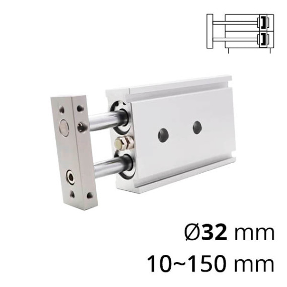 Two-rod pneumatic cylinder SC-CXS series