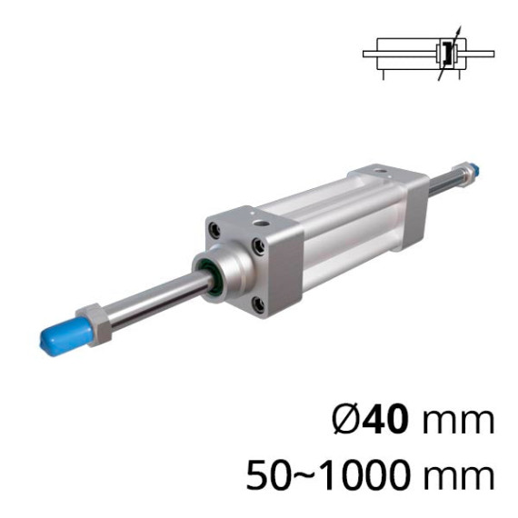 Pneumatic cylinders with a through rod of the SC-DNGD series