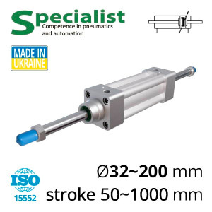 Pneumatic cylinders with a through rod of the SC-DNGD series