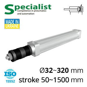 Pneumatic cylinders of the DNGG series for heavy operating conditions with a protective corrugation