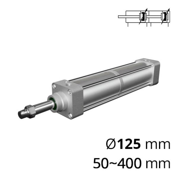 Tandem pneumatic cylinder SC-DNGT according to ISO6431/15552