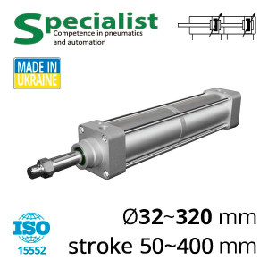Tandem pneumatic cylinder SC-DNGT according to ISO6431/15552
