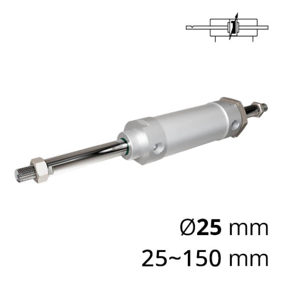 Round pneumatic cylinder with a through rod of the SC-MALD series