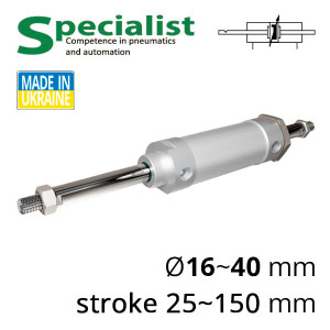 Round pneumatic cylinder with a through rod of the SC-MALD series