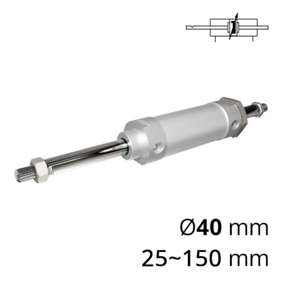 Round pneumatic cylinder with a through rod of the SC-MALD series
