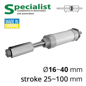 SC-MALJ round pneumatic cylinder with stroke adjustment