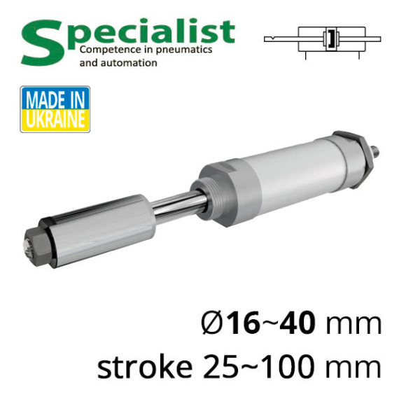 SC-MALJ round pneumatic cylinder with stroke adjustment