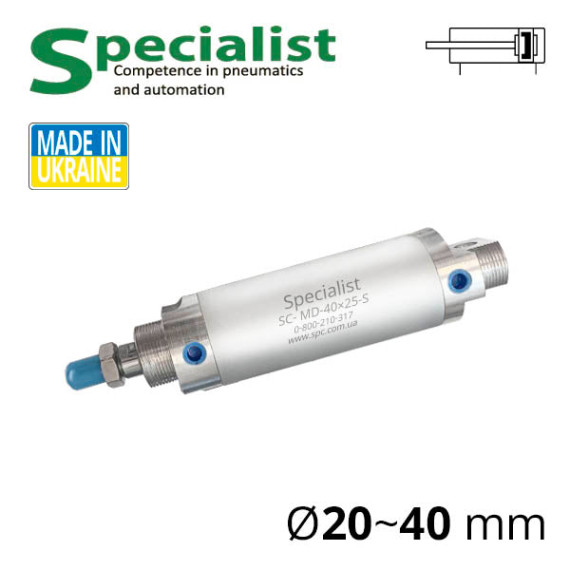 Pneumatic cylinders SC-MD (similar to 27 Camozzi) double action without damping