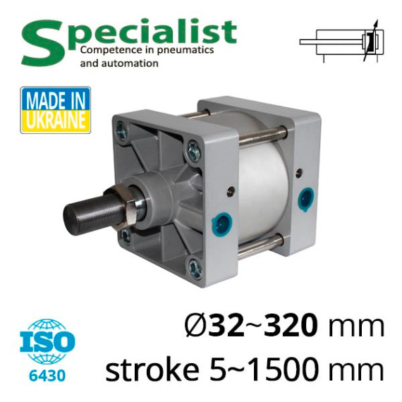 Pneumatic cylinders of the SC-SC series with a one-sided rod and a piston diameter of 125-320 mm