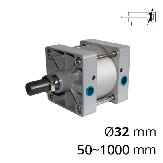 Pneumatic cylinders of the SC-SC series with a one-sided rod and a piston diameter of 32-100 mm