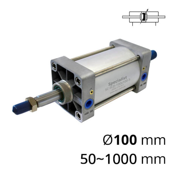 Pneumatic cylinders of the SC-SCD series with a through rod