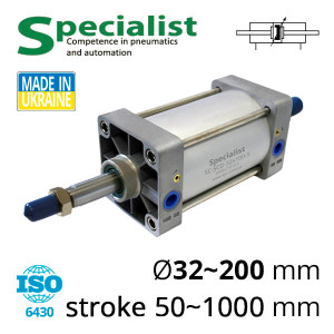 Pneumatic cylinders of the SC-SCD series with a through rod