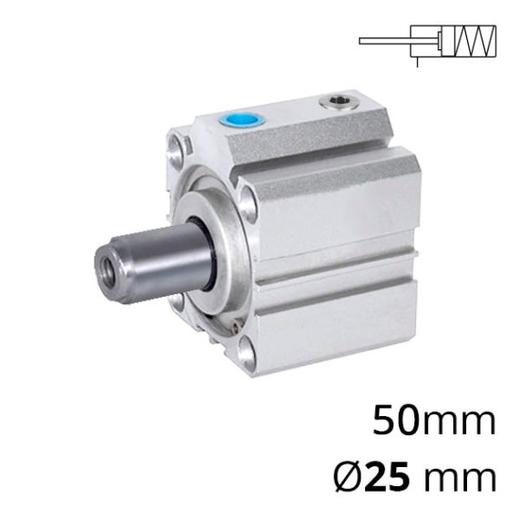 One-sided pneumatic cylinders are compact with a spring in a rodless cavity of the SC-STA series