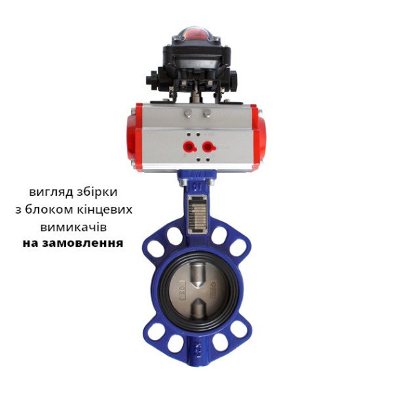 Disc rotary valve DU 65 cast iron intermediate flange with pneumatic drive SCBF-D673