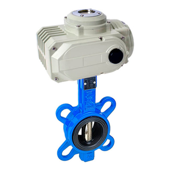 Cast-iron disc regulating shutter DU 65 with electric drive SCBF-D673-10XEX-65-HL-10-A