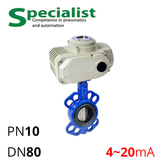 Disc rotary valve DU 80 cast iron with regulating electric drive SCBF-D673-10XEX-80-HL-10-A