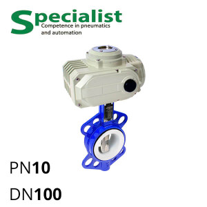 Disc rotary shutter DU 100 stainless with electric drive SCBF-D674