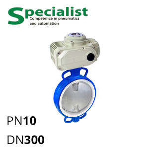 Disc rotary shutter DU 300 stainless with electric drive SCBF-D674
