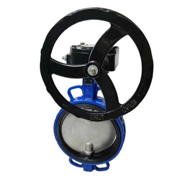 Disc rotary valve DU 300 stainless inter-flange collapsible with SCBF-D674 series reducer