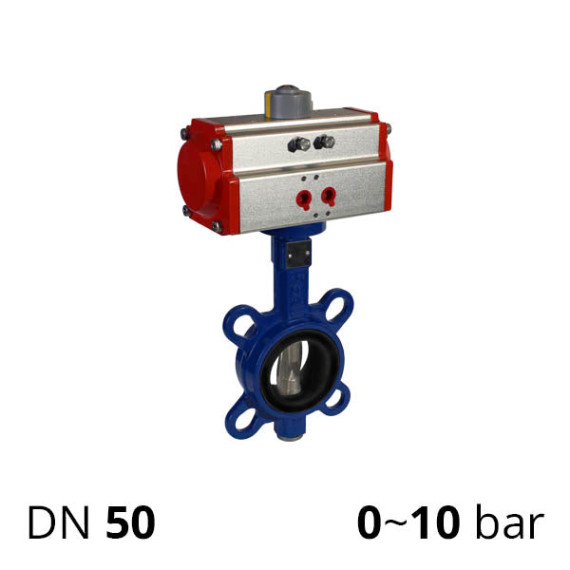 Disc rotary valve DU 50 stainless inter-flange with pneumatic drive SCBF-D674 series