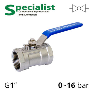 Coupling ball valve 1″ stainless steel DU 25 with handle SCBV-Q601-16FA-25