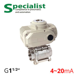 Ball valve 1 ½″ stainless PN16 DN40 with regulating electric drive SCBV-Q611