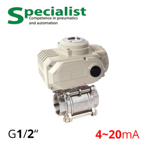 Ball valve ½″ stainless PN16 DN15 with adjustable electric drive SCBV-Q611