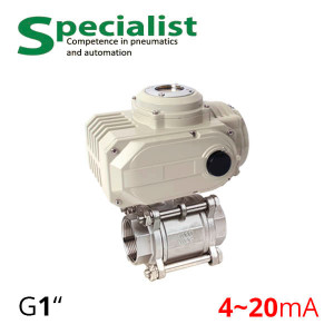 Regulating ball valve 1″ stainless PN16 DN25 with electric drive SCBV-Q611